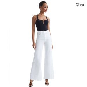 Good American Good Waist Palazzo High Waist
Wide Leg White Jeans 10/30